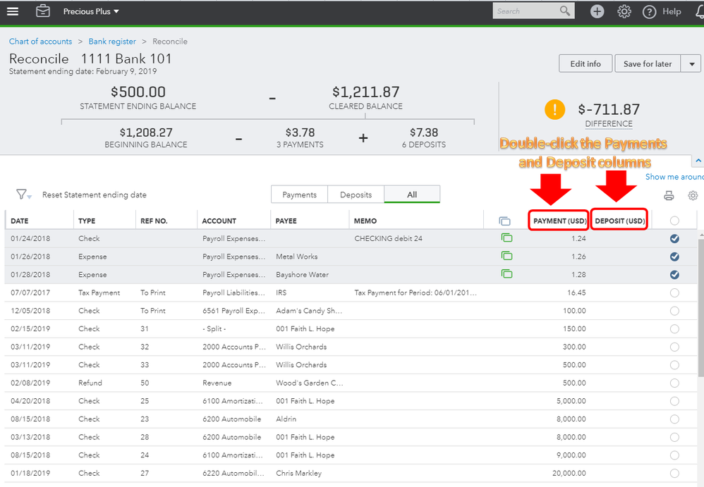 opening balance doesn’t match quickbooks